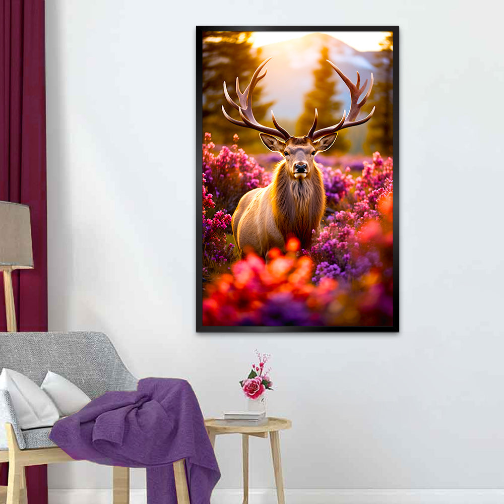 Wild Elk in Nature Scenery Canvas Printed Wall Paintings & Arts Main image