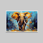 A Big Colorful Elephant Abstract Design Canvas Printed Wall Paintings & Arts