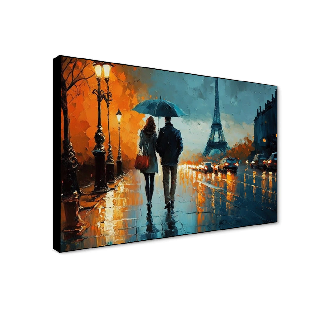 A Couple in Love Walks Down a London Street Abstract Wall Paintings & Arts Secondary image