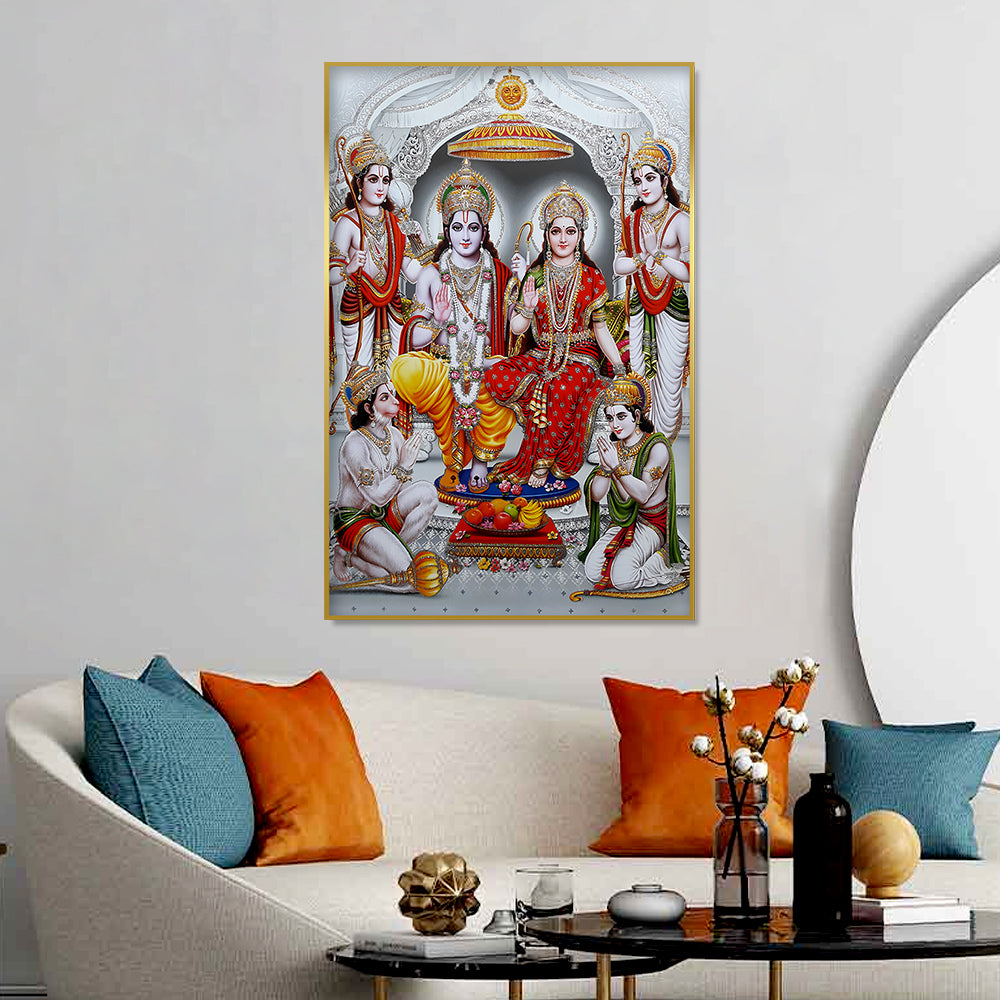 Aesthetic Shri Ram Darbar Canvas Wall Paintings Main image