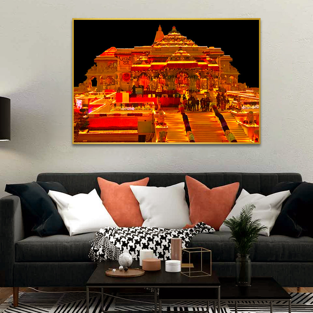 Beautiful Ajodhya Shri Ram Mandir Canvas Printed Wall Paintings Main image