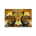 Beautiful A Picture Of A Bird With Islamic Mosque Dome Wall Paintings & Wall Art