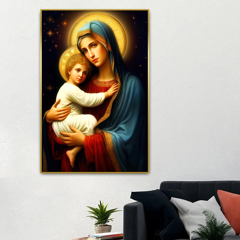 Saint Virgin Mary With Child Jesus Canvas Wall Paintings & Arts Main image