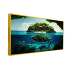 Turtle Is Swimming Tropical Island Canvas Wall Paintings