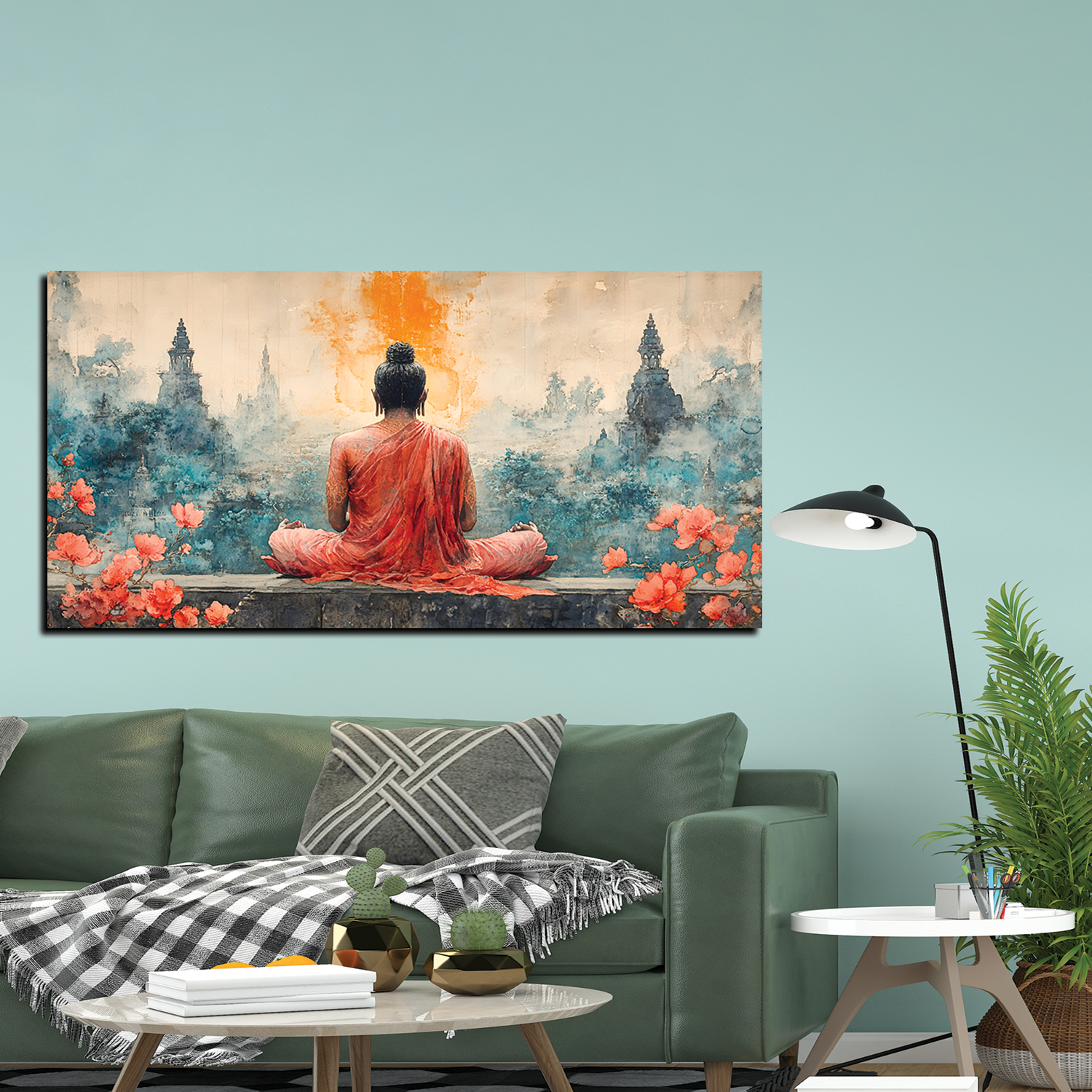 Stylish Gautam Buddha Canvas Wall Paintings for Living Room, Bedroom, Meditation, Boutiques, Yoga Studios, Office & Workspaces