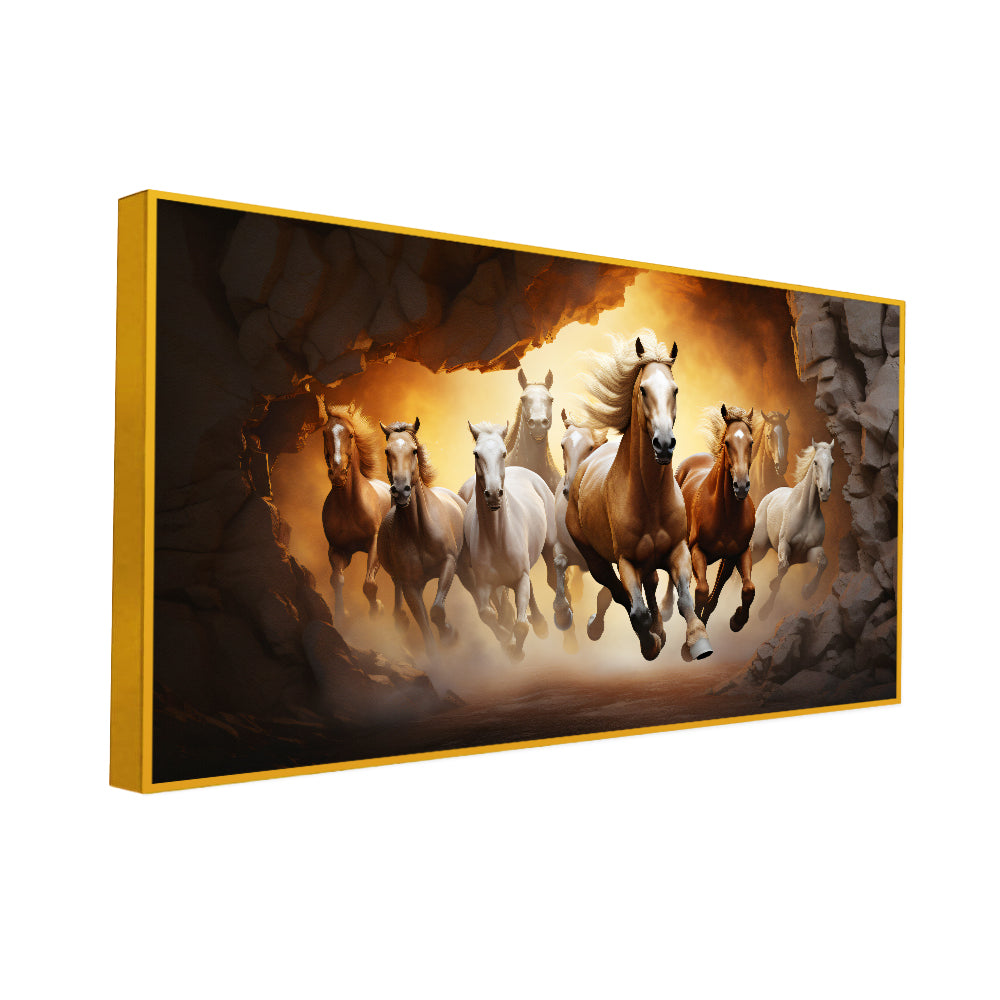 Beautiful Abstract Design Running Horses Canvas Wall Paintings & Arts Secondary image