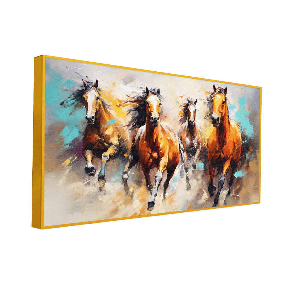 Beautiful Abstract Running Horses Canvas Wall Paintings & Arts Secondary image