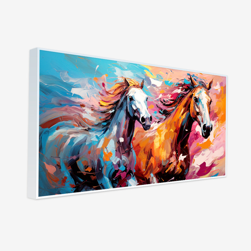 Beautiful Abstract Horses Running Canvas Printed Wall Paintings & Arts Secondary image