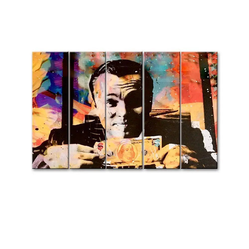 Abstract Dollars Modern Art 5 Pieces Canvas Print Wall Painting Secondary image