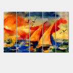 Sailing Ship 4 Pieces Wall Painting