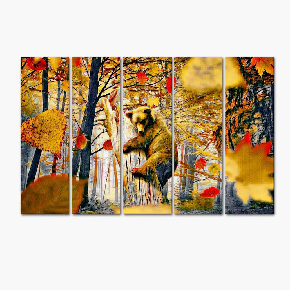 Bear In The Woods Canvas Wall Painting Secondary image