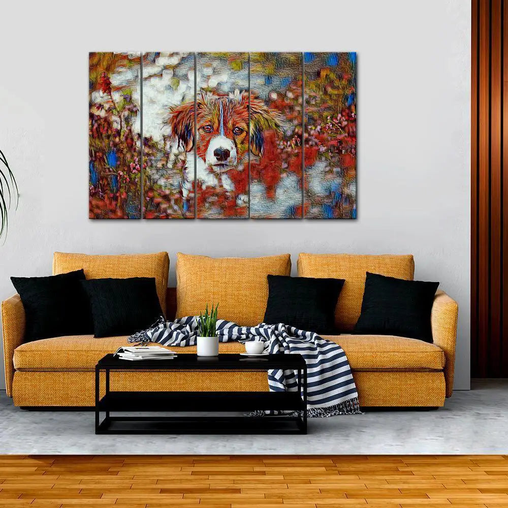 Abstract Colorful Dog Canvas Wall Painting Main image