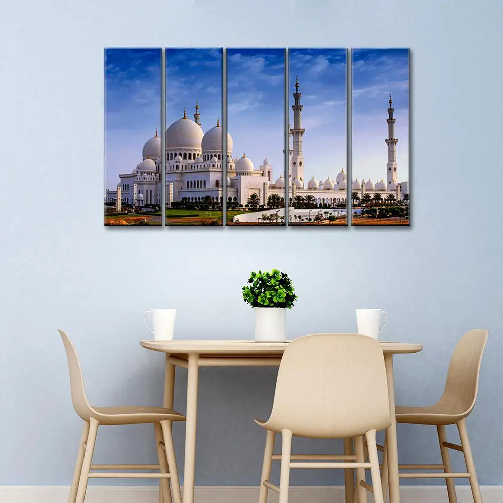 Sheikh Zayed Grand Mosque Center 5 Pieces Canvas Print Wall Painting Main image
