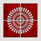 Warli Folk Art Painting Wall Hanging, Set of 4 Pieces
