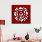 Warli Folk Art Painting Wall Hanging, Set of 4 Pieces