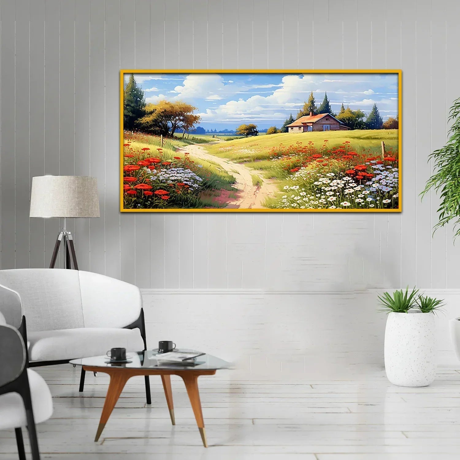 Summer Haven Beautiful Landscape with Flowers Canvas Wall Paintings Clearance Sale Secondary image