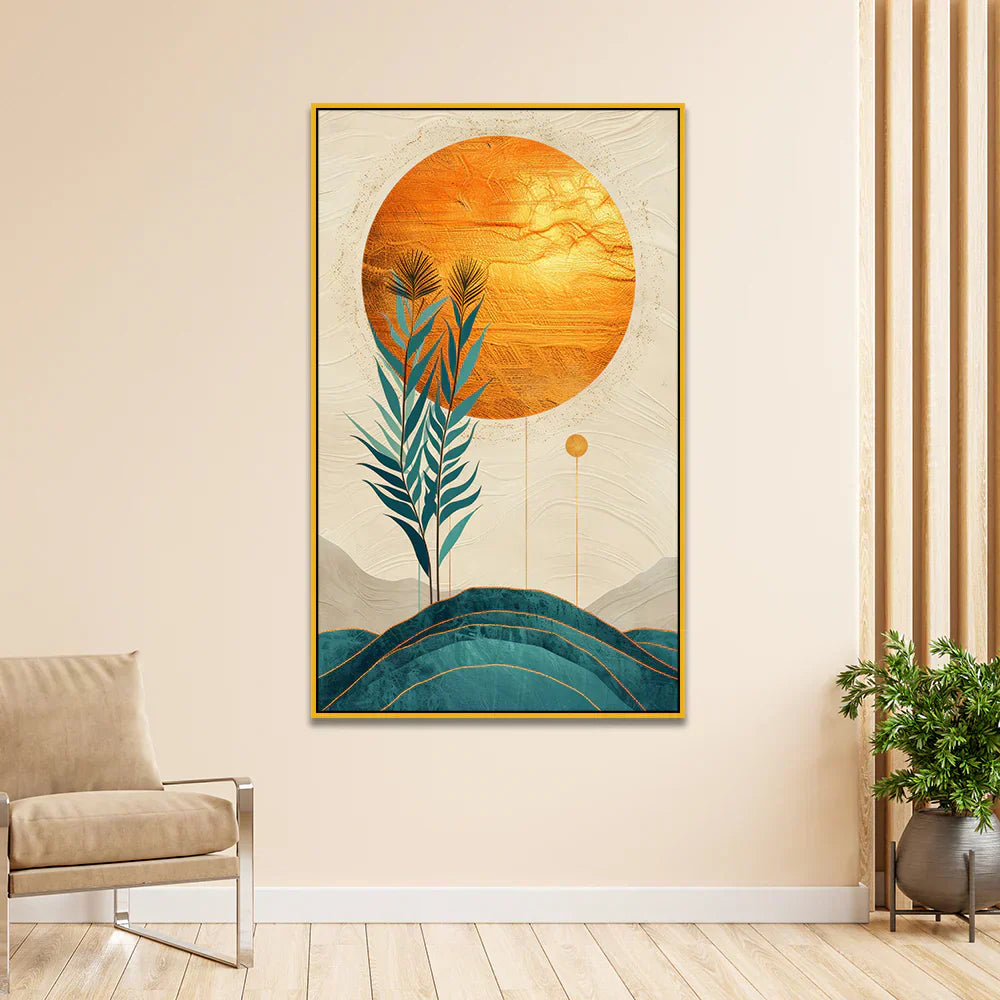 Abstract Golden Frame Modern Canvas Wall Painting Clearance Sale Main image