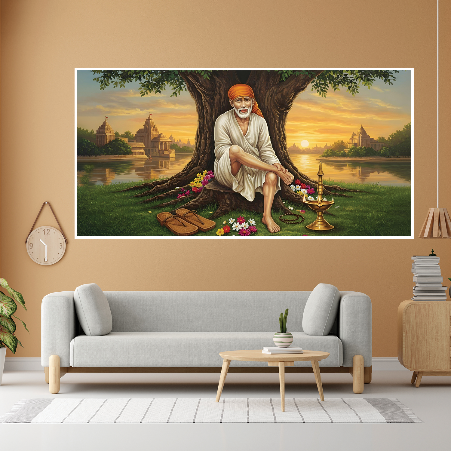 Spiritual Home Décor Sai Baba Canvas Painting