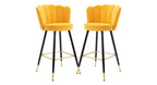Yellow Color Flower Counter Stool
