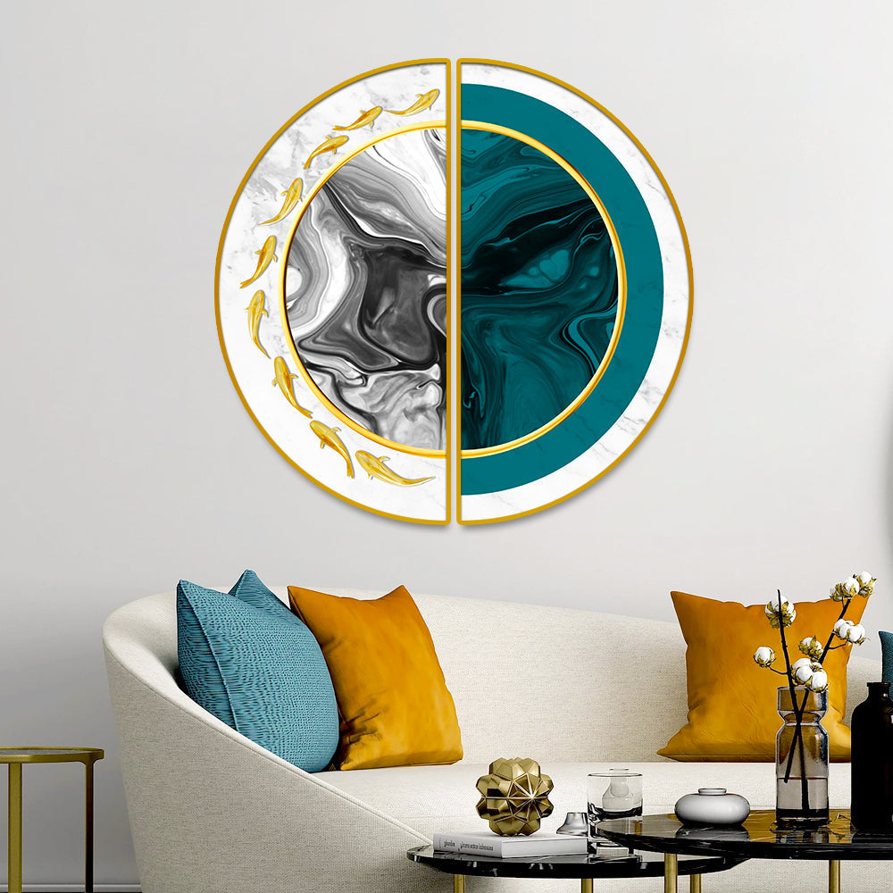 Abstract Design Semi Circle Canvas Printed Paintings & Arts Main image