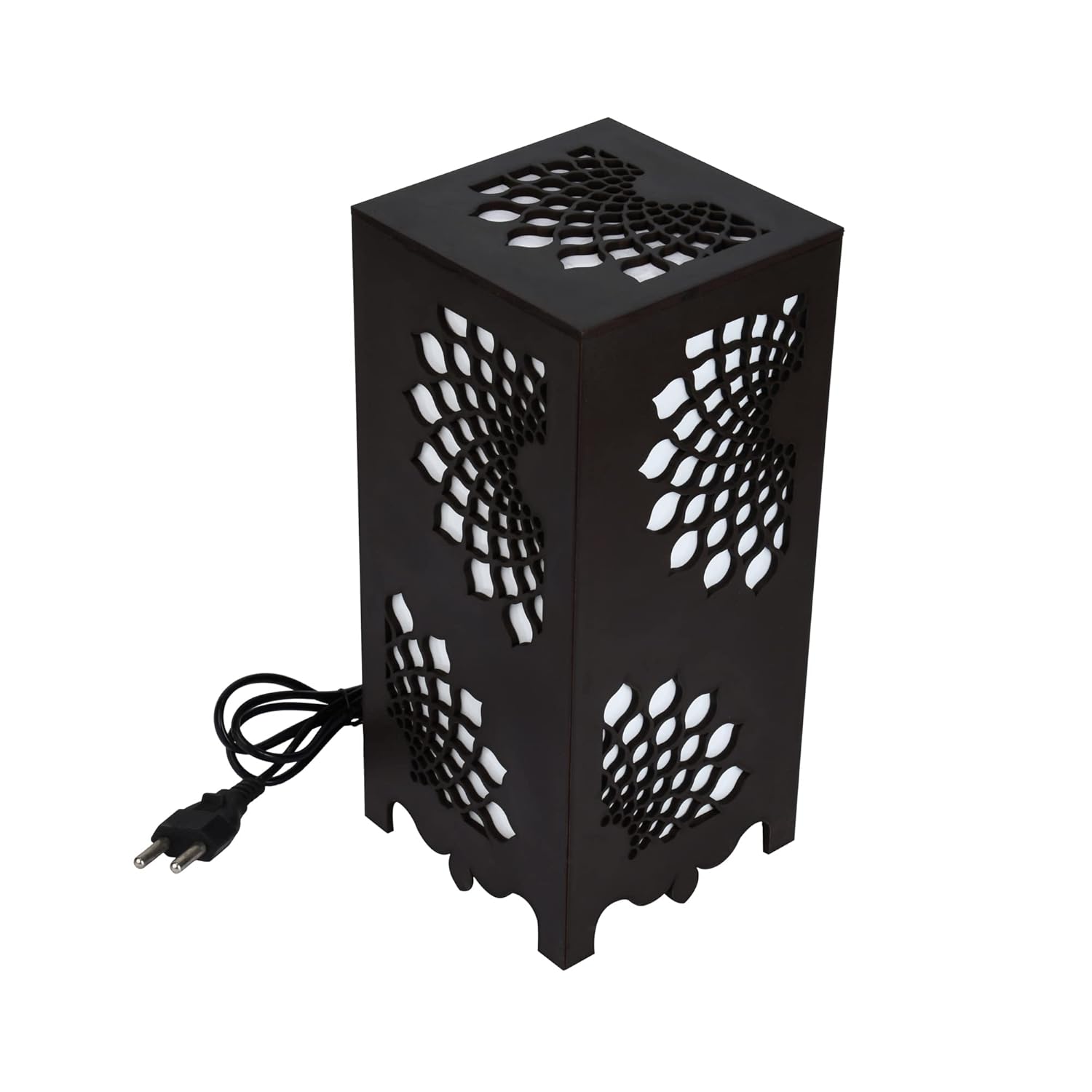 Willson Swirl Bloom Wooden Table Lamp - Unique Artistic Design