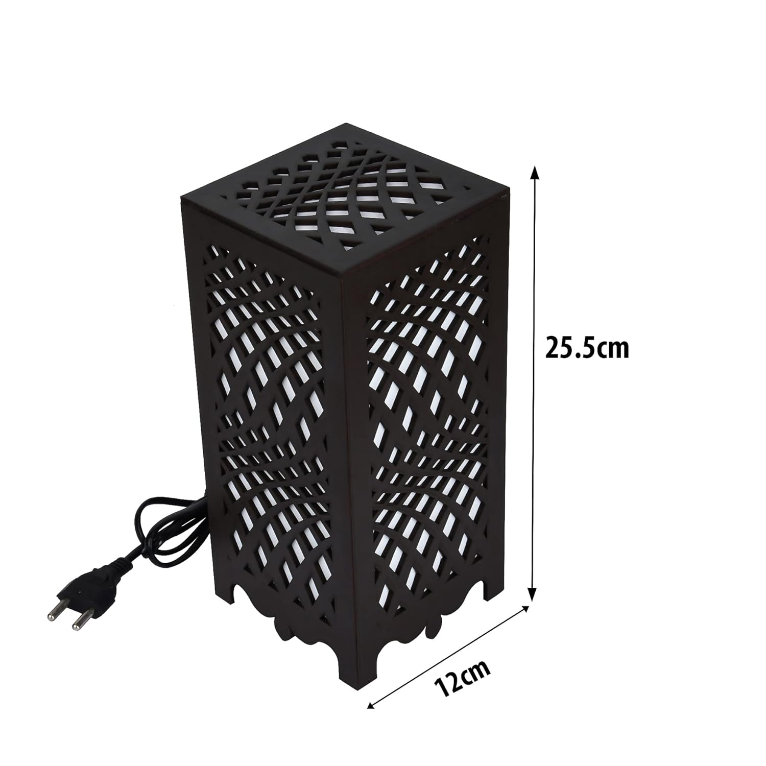 Willson Diamond Lattice Wooden Table Lamp - Unique Cutout Design