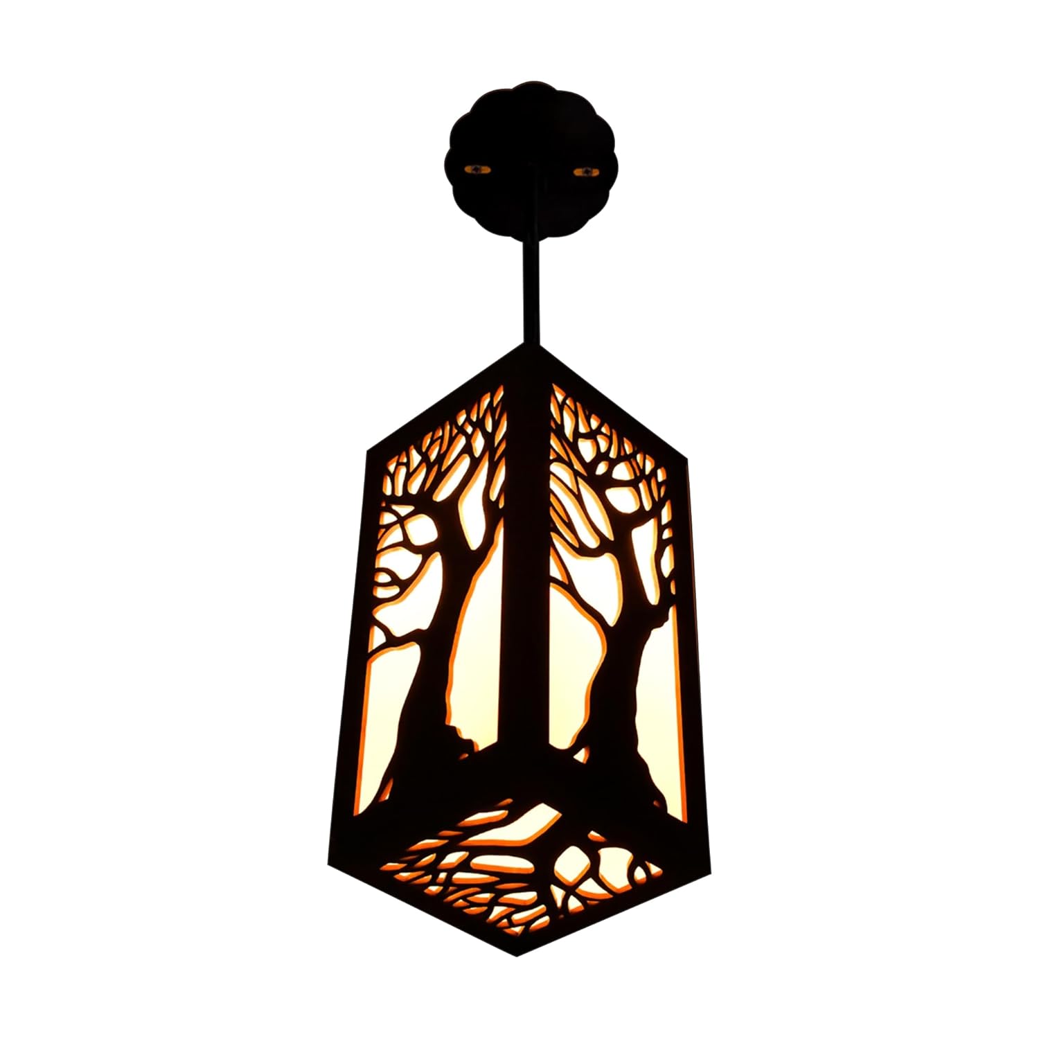 Ambient Lighting Wooden Lantern - Vellar Tree of Life Style