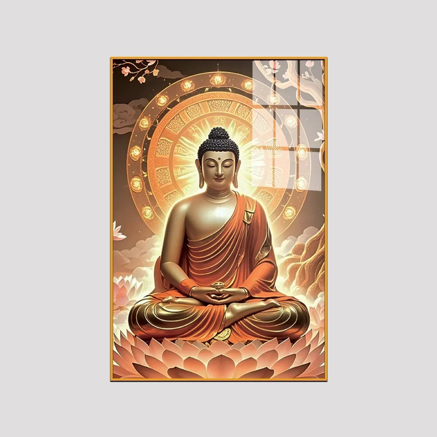 Alluring Gautam Buddha Canvas Printed Acrylic Wall Paintings & Art for Living Room, Office Clearance Sale