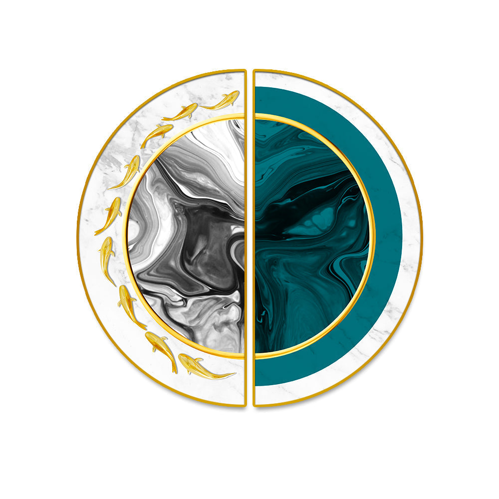 Abstract Design Semi Circle Canvas Printed Paintings & Arts Secondary image