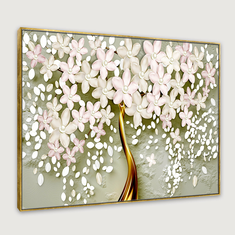 Seasonal Flower Fall Canvas Wall Painting Secondary image