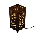 Willson Diamond Lattice Wooden Table Lamp - Unique Cutout Design
