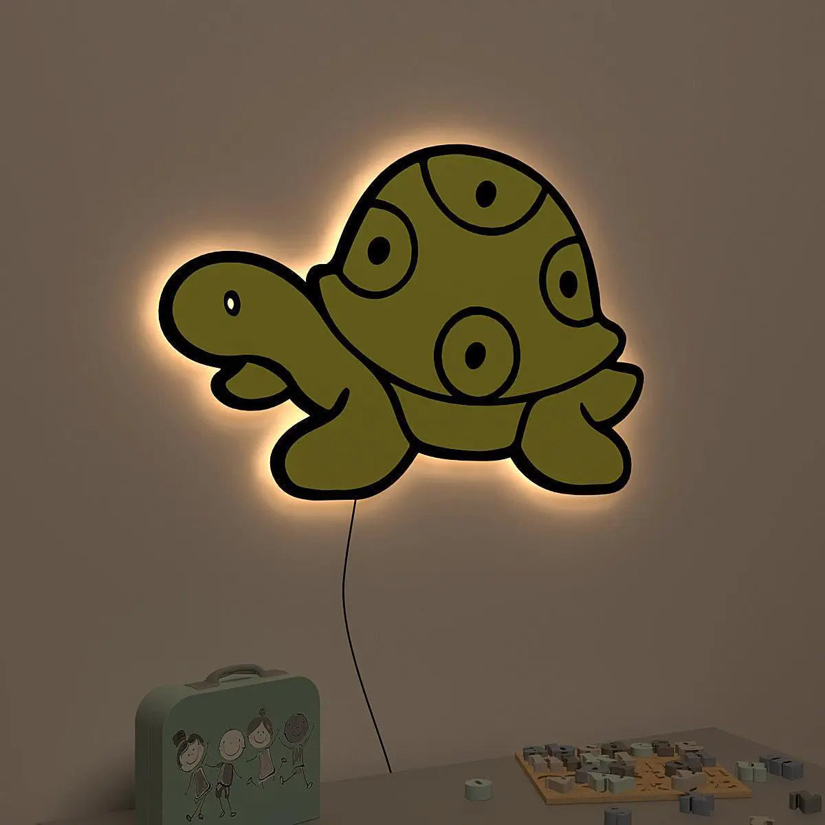 Baby Turtle Backlit Wooden Wall Décor Secondary image