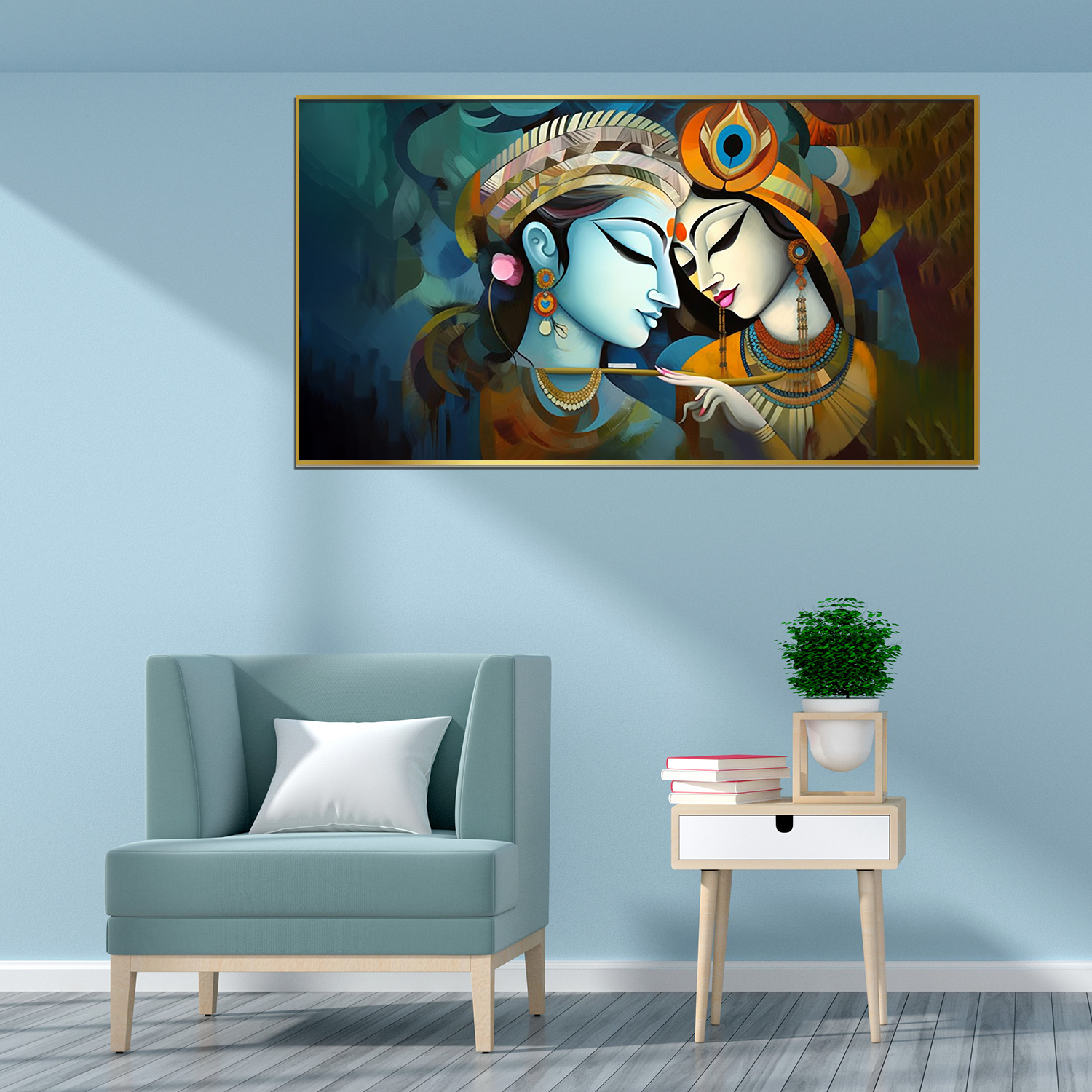 Vibrant Radha Krishna Artwork – Brighten Your Space Today Main image