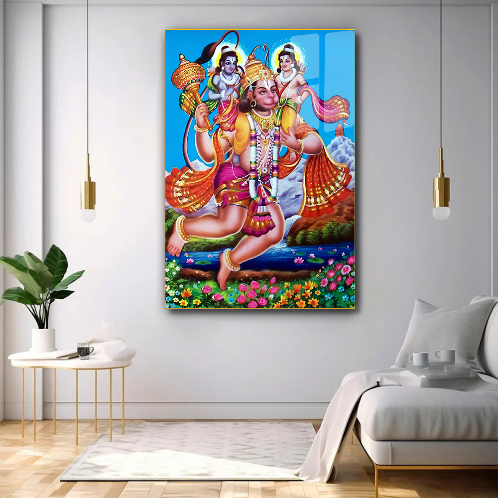 Strength & Devotion Hanuman Ji Acrylic Wall Paintings and Art Main image