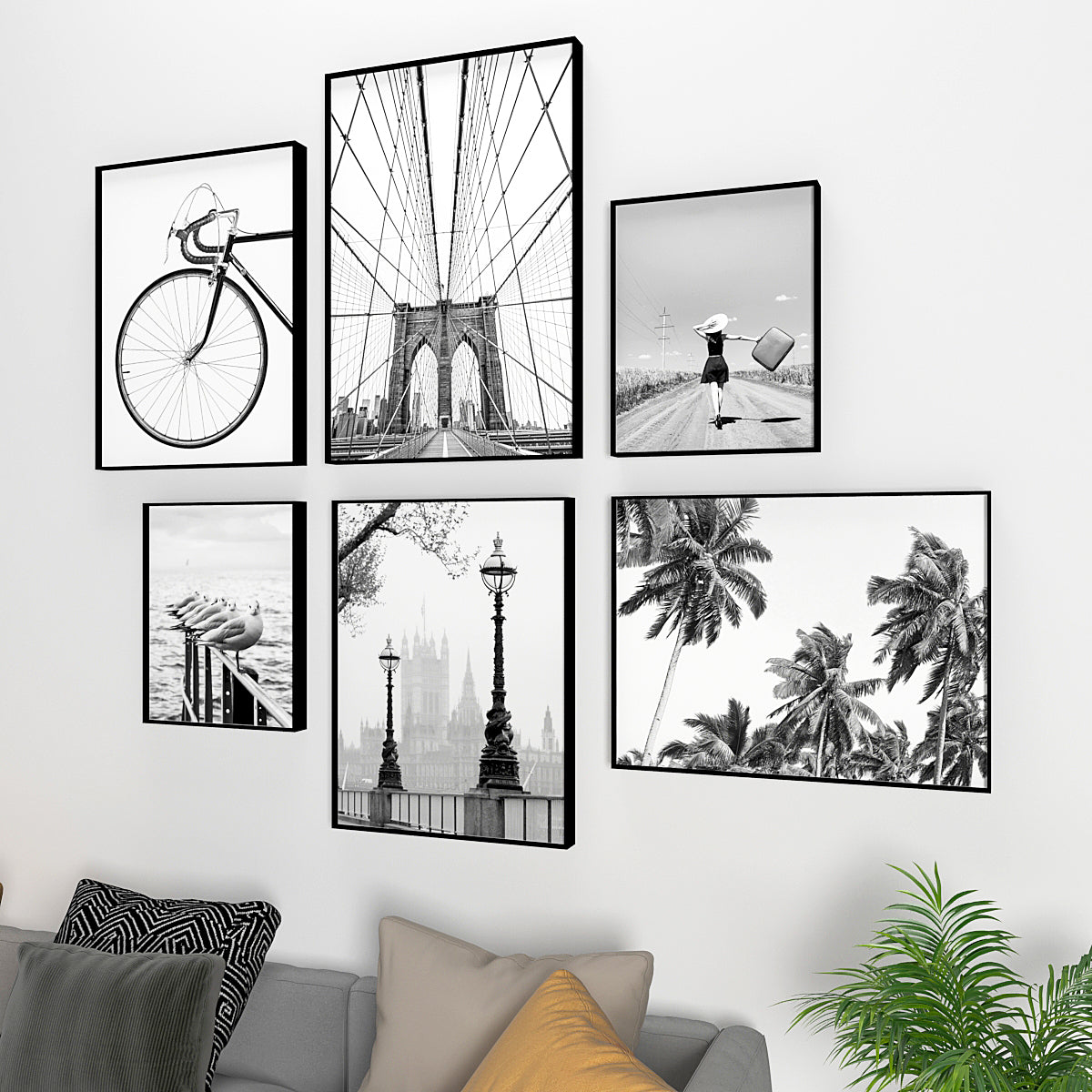 Achromatic London Wall Frame Set of 6 Secondary image