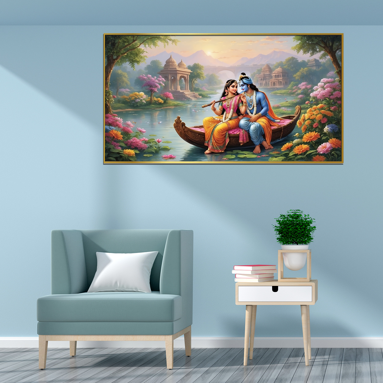 3D Radha Krishna Wall Paintings & Art – An Immersive Divine Experience Main image