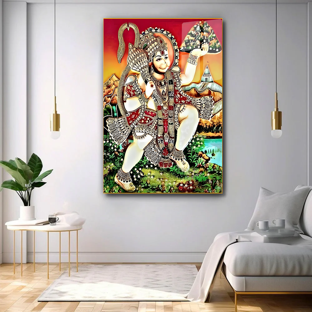 The Savior's Light Hanuman Ji Acrylic Wall Paintings & Art Main image