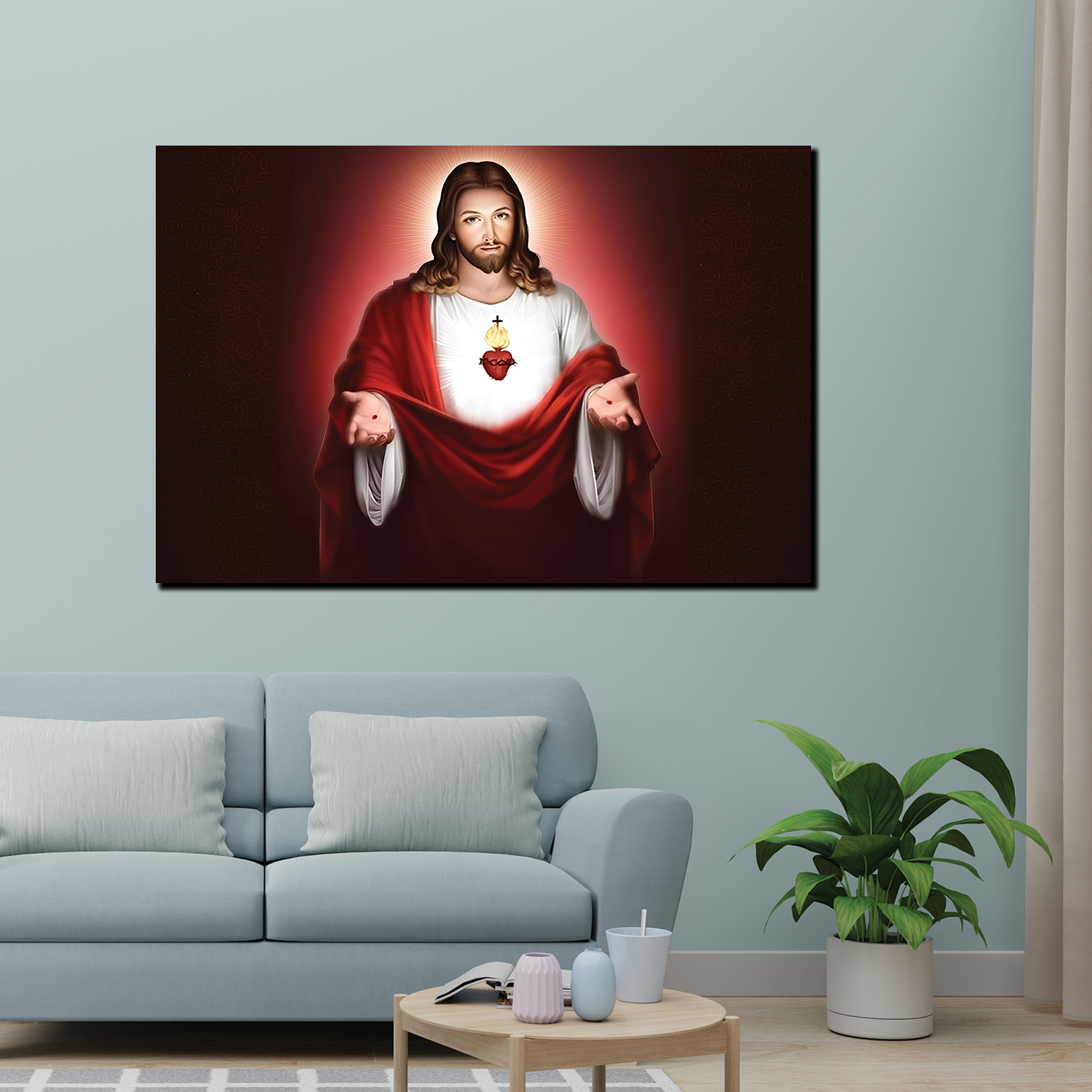 The Lamb of God Jesus Canvas Printed Wall Paintings for Living Room, Meditation Room, Bedroom, Churches, Hospitals Main image