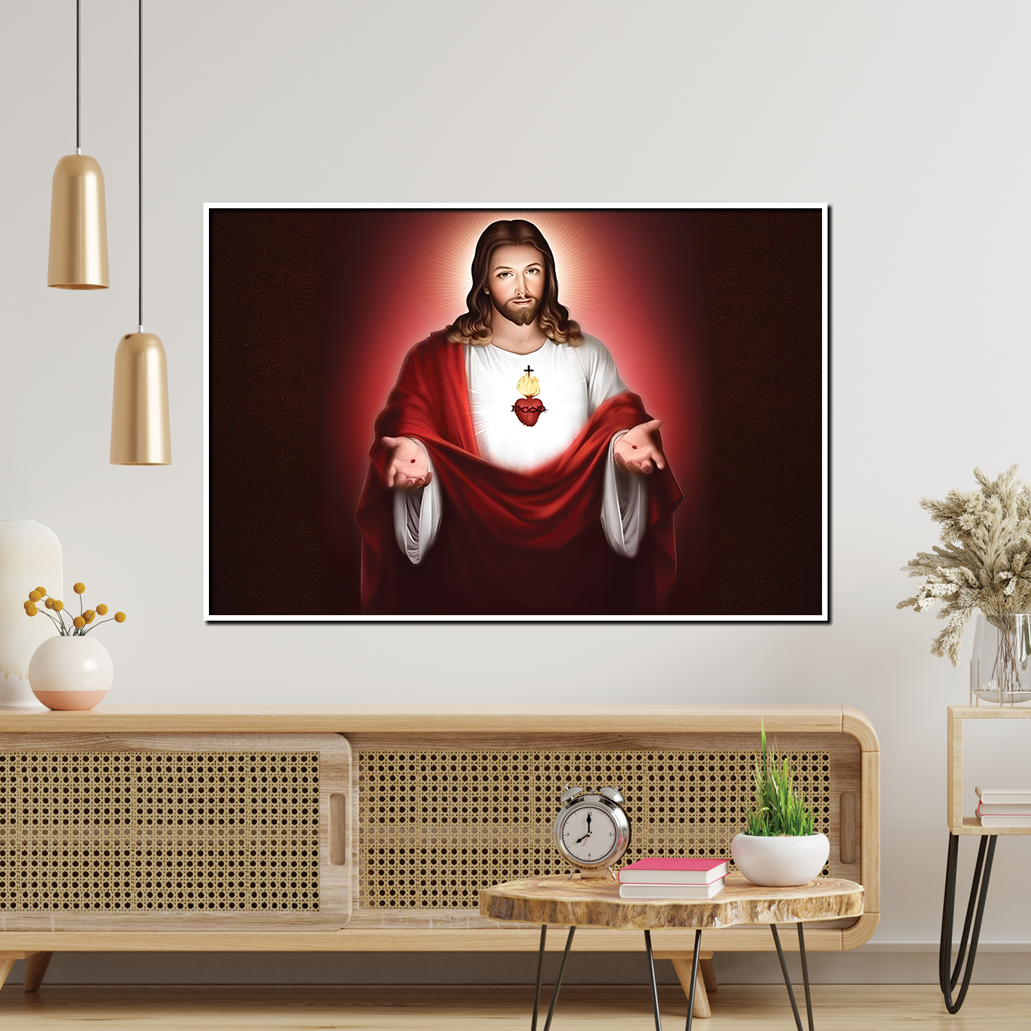 The Lamb of God Jesus Canvas Printed Wall Paintings for Living Room, Meditation Room, Bedroom, Churches, Hospitals