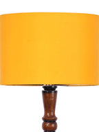 Yellow Cotton Wooden Floor Lamp