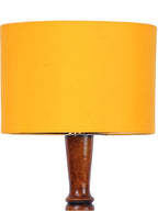 Yellow Cotton Wooden Floor Lamp