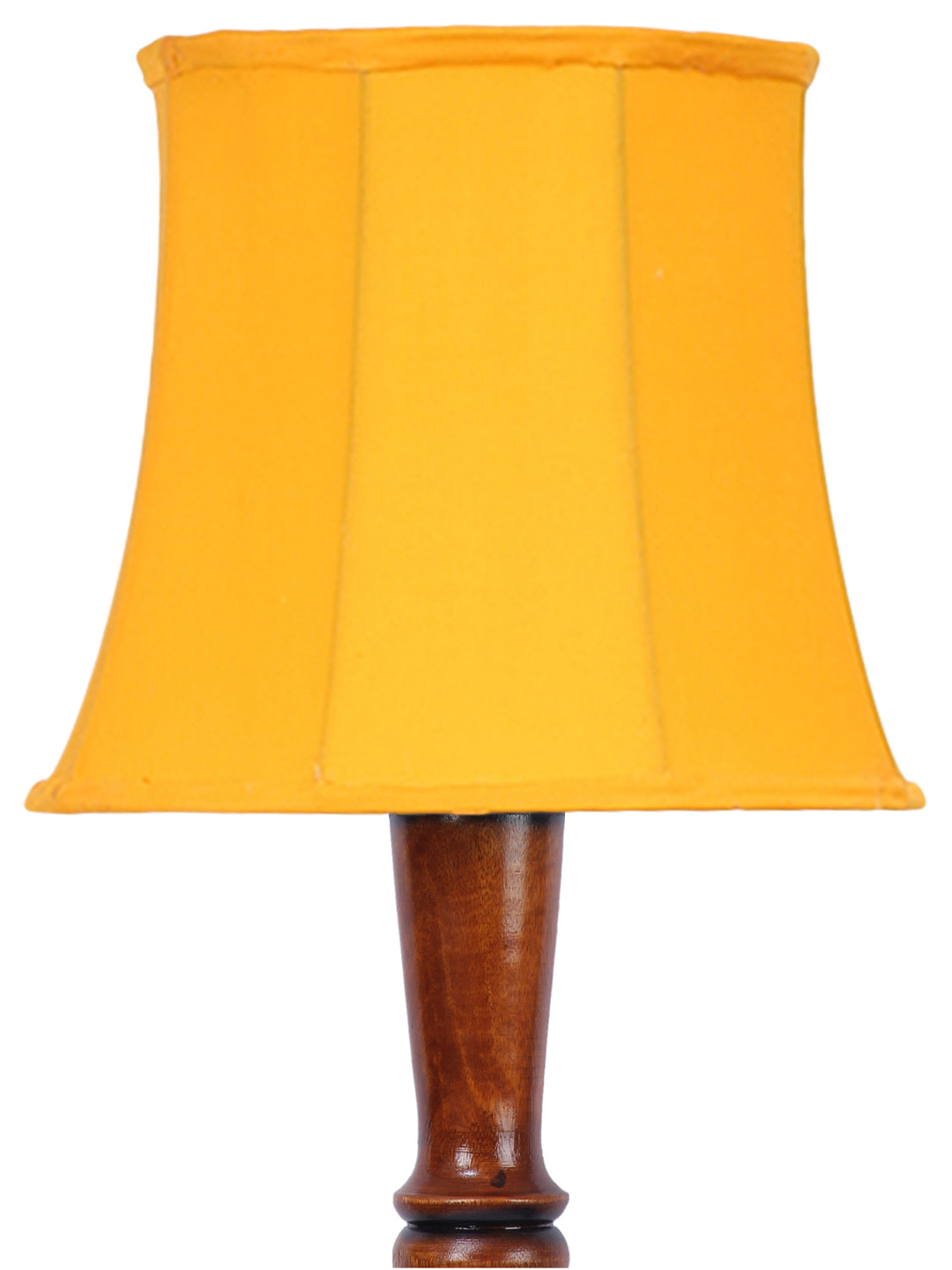 Yellow Cotton Wooden Floor Lamp