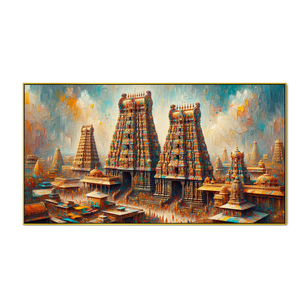 The Temple of a Thousand Colors at Madurai's Meenakshi Amman  Canvas Print Wall  Painting