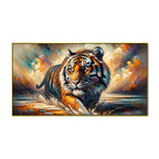 The Vibrant Water Stalker, Tiger Canvas Print Wall Painting