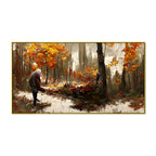 Whispers of the Autumn Woods and Solitary Walk in Golden Leaves  Wall Painting