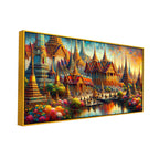 Town of a Thousand Colors with Golden Reflections of Bangkok Serenity Canvas Print wall painting