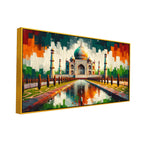 Taj Mahal: Historic Marble LanVMark in Colors Canvas Print Wall Painting