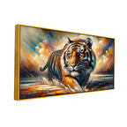 The Vibrant Water Stalker, Tiger Canvas Print Wall Painting