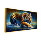 The  Majestic Tiger's  in Water Canvas Print Wall Painting