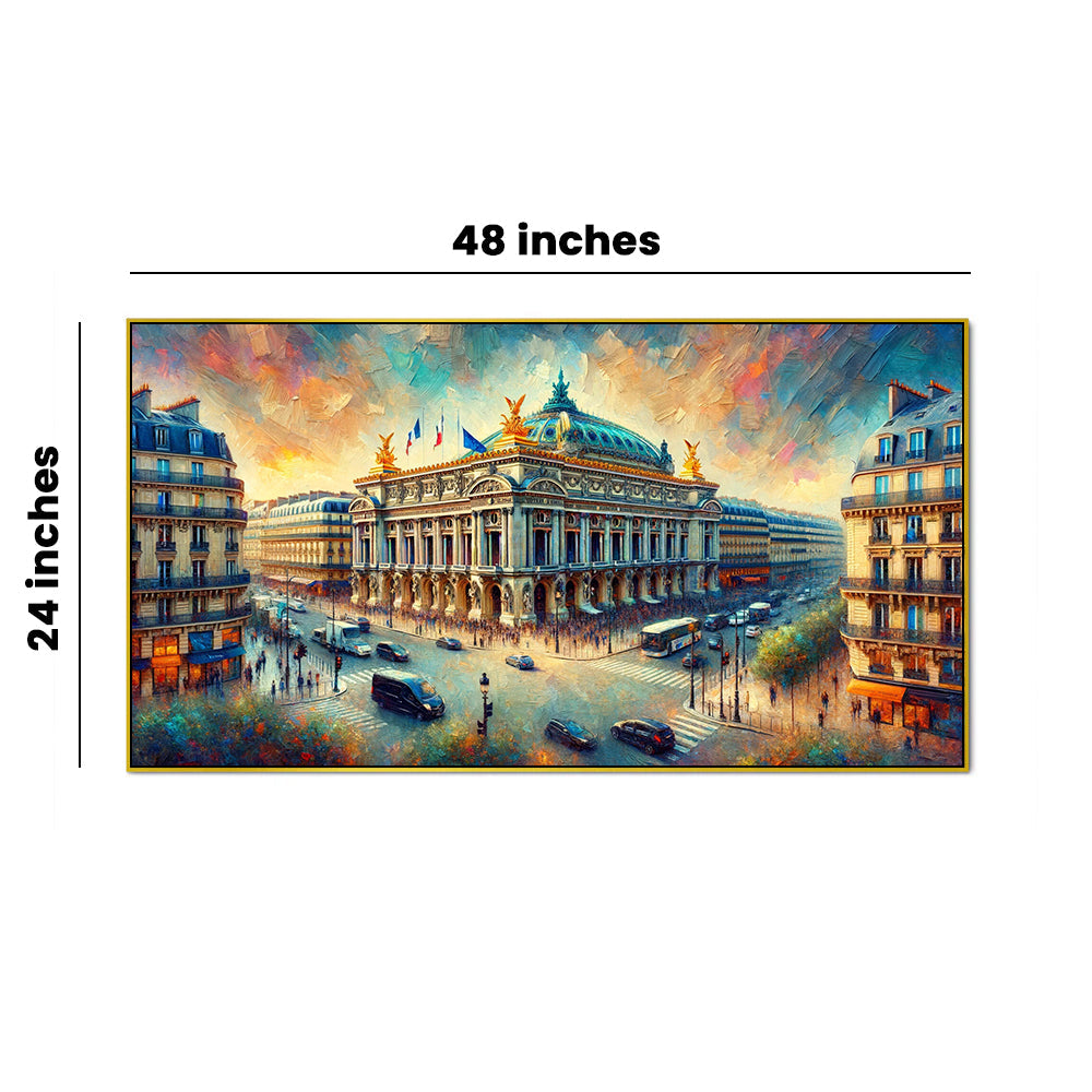 Aesthetic City of Light, Painted Sky Canvas Print Wall Painting